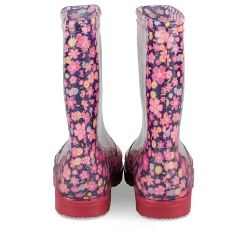 Bottes De Pluie MARINE Fille Motif Fleuri A Enfiler