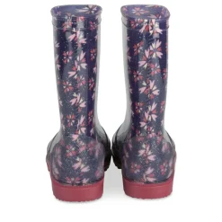 Bottes De Pluie MARINE Fille Motif Fleuri A Enfiler