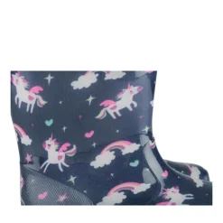 Bottes De Pluie MARINE Fille Motif Licorne A Enfiler