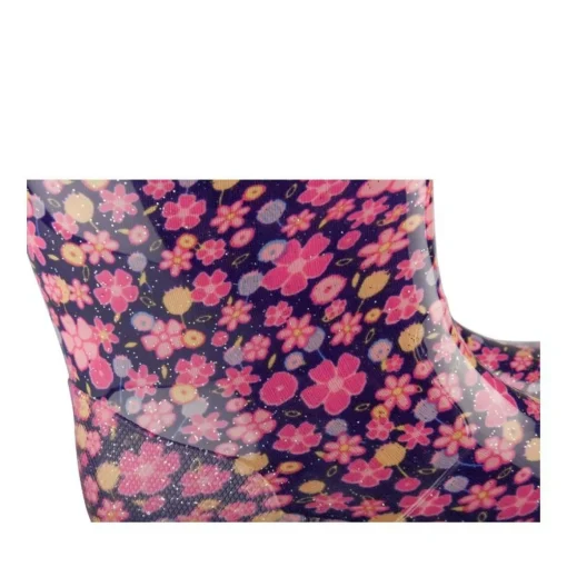 Bottes De Pluie MARINE Fille Motif Fleuri A Enfiler
