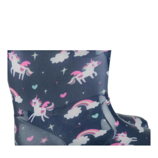 Bottes De Pluie MARINE Fille Motif Licorne A Enfiler