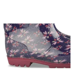 Bottes De Pluie MARINE Fille Motif Fleuri A Enfiler