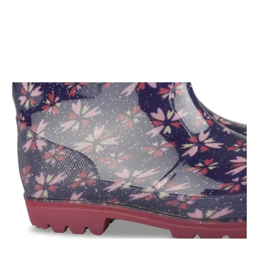 Bottes De Pluie MARINE Fille Motif Fleuri A Enfiler