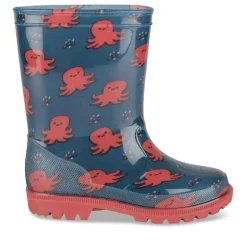 Bottes De Pluie MARINE Garçon Motif Animal A Enfiler