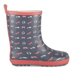 Bottes De Pluie MARINE Garçon Motif Uni A Enfiler