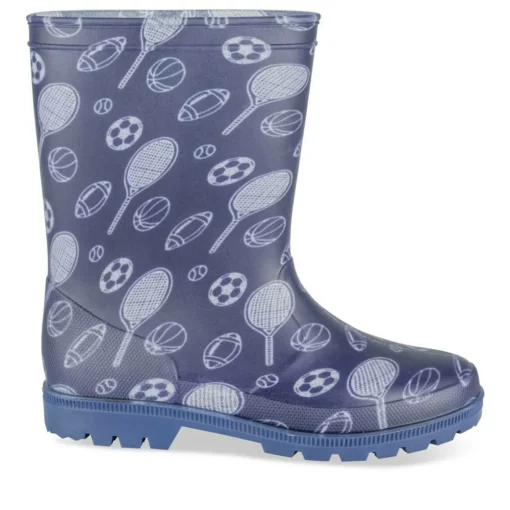 Bottes De Pluie MARINE Garçon Motif Uni A Enfiler