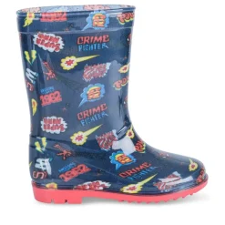 Bottes De Pluie MARINE Garçon Motif Multicolore A Enfiler