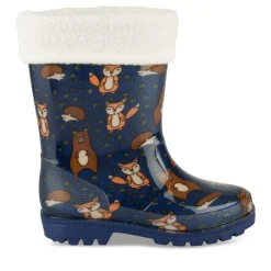 Bottes De Pluie MARINE Garçon Motif Animal A Enfiler