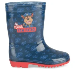 Bottes De Pluie MARINE Garçon Motif Carreaux A Enfiler