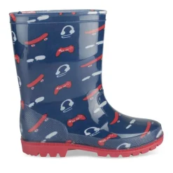 Bottes De Pluie MARINE Garçon Motif Uni A Enfiler