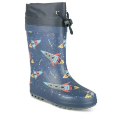 Bottes De Pluie MARINE Garçon Motif Uni A Enfiler