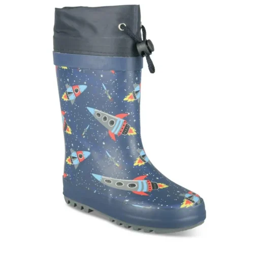 Bottes De Pluie MARINE Garçon Motif Uni A Enfiler