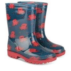 Bottes De Pluie MARINE Garçon Motif Animal A Enfiler