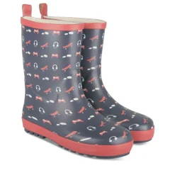 Bottes De Pluie MARINE Garçon Motif Uni A Enfiler