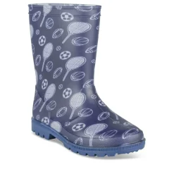Bottes De Pluie MARINE Garçon Motif Uni A Enfiler