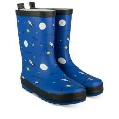 Bottes De Pluie MARINE Garçon Motif Uni A Enfiler