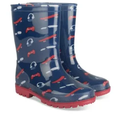 Bottes De Pluie MARINE Garçon Motif Uni A Enfiler