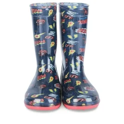 Bottes De Pluie MARINE Garçon Motif Multicolore A Enfiler