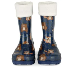 Bottes De Pluie MARINE Garçon Motif Animal A Enfiler