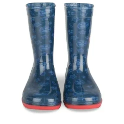 Bottes De Pluie MARINE Garçon Motif Carreaux A Enfiler