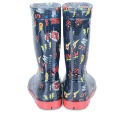Bottes De Pluie MARINE Garçon Motif Multicolore A Enfiler