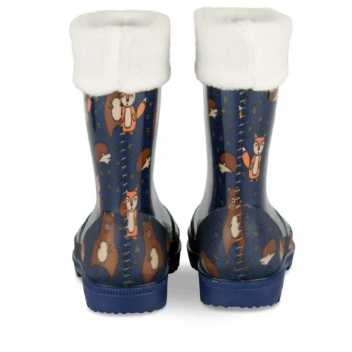 Bottes De Pluie MARINE Garçon Motif Animal A Enfiler