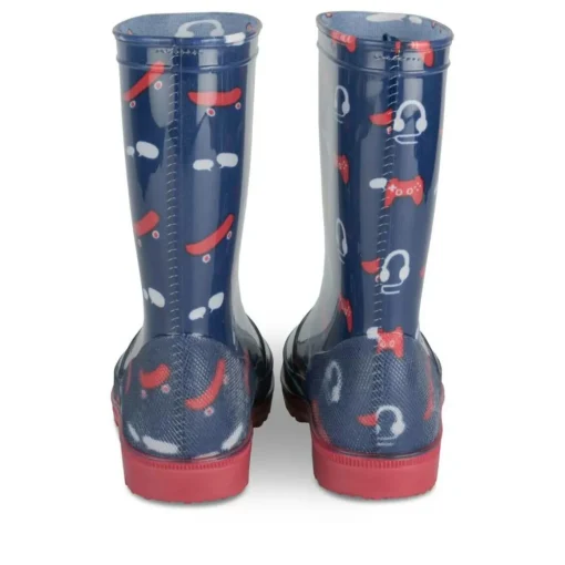Bottes De Pluie MARINE Garçon Motif Uni A Enfiler