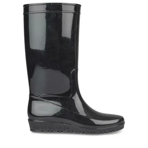 Bottes De Pluie NOIR Femme Motif Uni A Enfiler