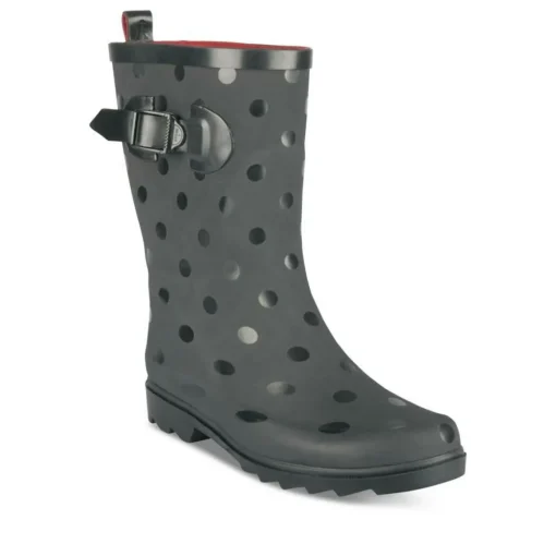 Bottes De Pluie NOIR Femme Motif Uni A Enfiler