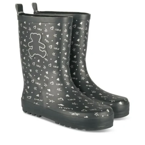 Bottes De Pluie NOIR Fille Motif Uni A Enfiler