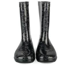 Bottes De Pluie NOIR Fille Motif Coeurs A Enfiler