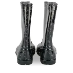 Bottes De Pluie NOIR Fille Motif Coeurs A Enfiler