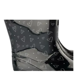Bottes De Pluie NOIR Fille Motif Coeurs A Enfiler