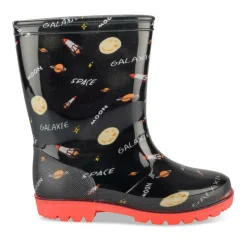 Bottes De Pluie NOIR Garçon Motif Uni A Enfiler