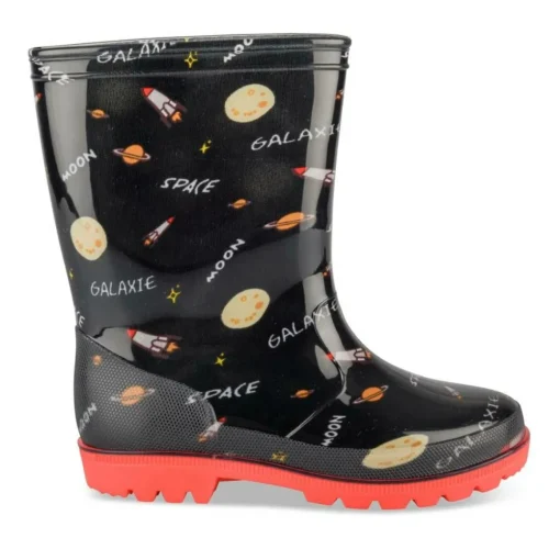 Bottes De Pluie NOIR Garçon Motif Uni A Enfiler
