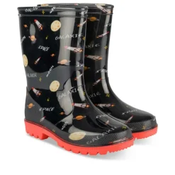 Bottes De Pluie NOIR Garçon Motif Uni A Enfiler