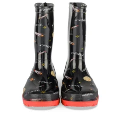 Bottes De Pluie NOIR Garçon Motif Uni A Enfiler