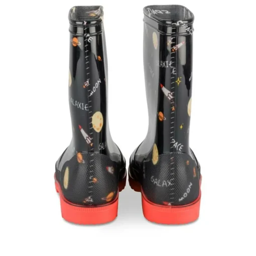 Bottes De Pluie NOIR Garçon Motif Uni A Enfiler