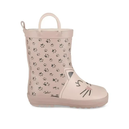 Bottes De Pluie ROSE Fille Motif Animal A Enfiler