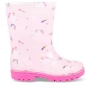 Bottes De Pluie ROSE Fille Motif Licorne A Enfiler