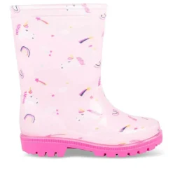 Bottes De Pluie ROSE Fille Motif Licorne A Enfiler