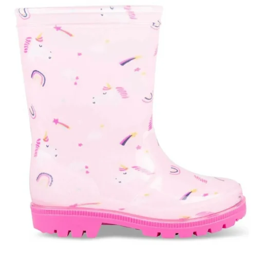 Bottes De Pluie ROSE Fille Motif Licorne A Enfiler