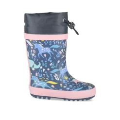 Bottes De Pluie ROSE Fille Motif Licorne A Enfiler