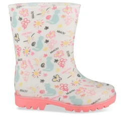 Bottes De Pluie ROSE Fille Motif Animal A Enfiler