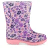 Bottes De Pluie ROSE Fille Motif Fleuri A Enfiler