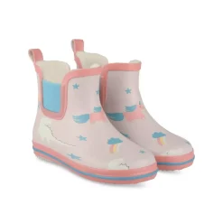 Bottes De Pluie ROSE Fille Motif Licorne A Enfiler