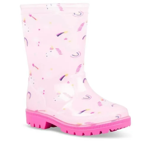 Bottes De Pluie ROSE Fille Motif Licorne A Enfiler