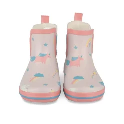 Bottes De Pluie ROSE Fille Motif Licorne A Enfiler