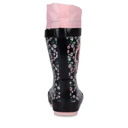 Bottes De Pluie ROSE Fille Motif Fleuri A Enfiler
