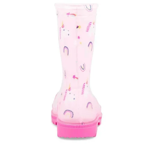 Bottes De Pluie ROSE Fille Motif Licorne A Enfiler